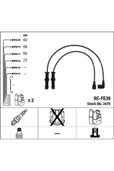 2478 Subaru Impreza 1.6 - 94 Buji Kablo Set ürün görseli 1