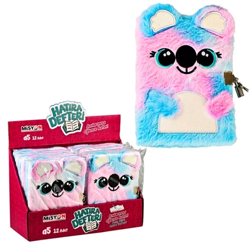 Peluş Hatıra Defteri Kilitli Koala