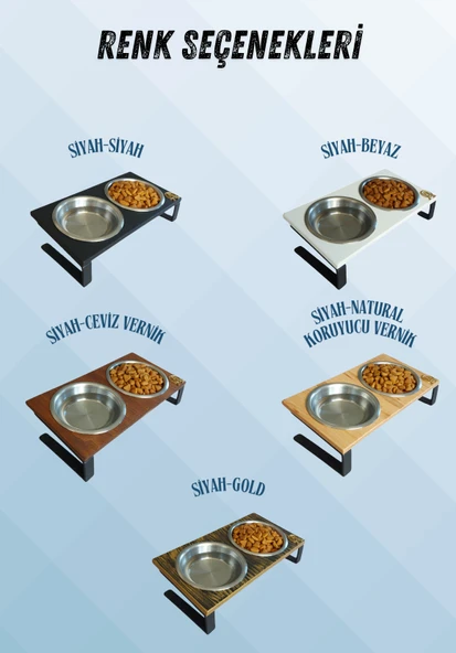 Kedi ve Köpekler İçin Mama ve Su Standı - Yüzde 10 Eğimli, Yüksek Kalite ve Sağlıklı Tasarım - Resim 3