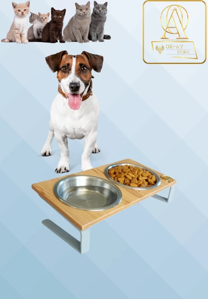 Kedi ve Köpekler İçin Mama ve Su Standı - Yüzde 10 Eğimli, Yüksek Kalite ve Sağlıklı Tasarım ürün görseli