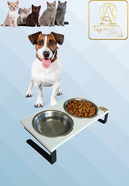 Kedi ve Köpekler İçin Mama ve Su Standı - Yüzde 10 Eğimli, Yüksek Kalite ve Sağlıklı Tasarım ürün görseli 1