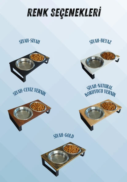Kedi ve Köpekler İçin Mama ve Su Standı - Yüzde 10 Eğimli, Yüksek Kalite ve Sağlıklı Tasarım - 2