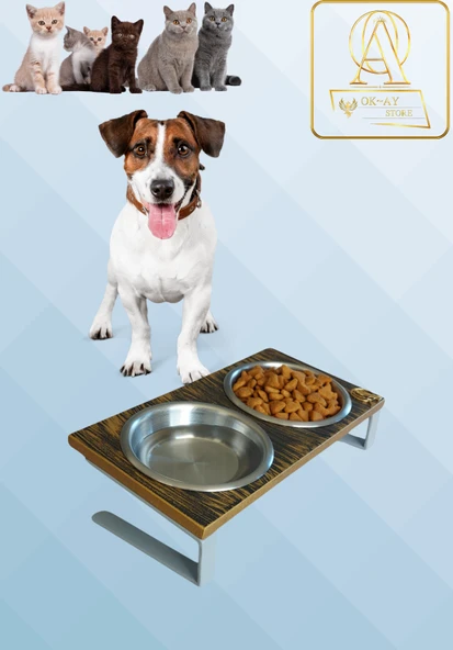 Kedi ve Köpekler İçin Mama ve Su Standı - Yüzde 10 Eğimli, Yüksek Kalite ve Sağlıklı Tasarım ürün görseli 1