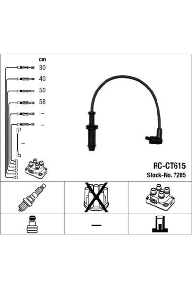 Buji Kablosu Rc-ct615 P106 91-96 P306 97-02 Part-berlıngo 96-05 1.4-1.6-7285 5967.p1 5967.n6 5967 ürün görseli 1