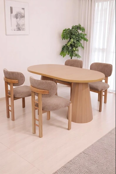Bohem Rodi Açılır Yemek Masa Sandalye Takımı 90x160cm