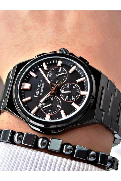 Ferrucci Function FCF 0425 03471M.02 Çelik Kordon Erkek Kol Saati - 4