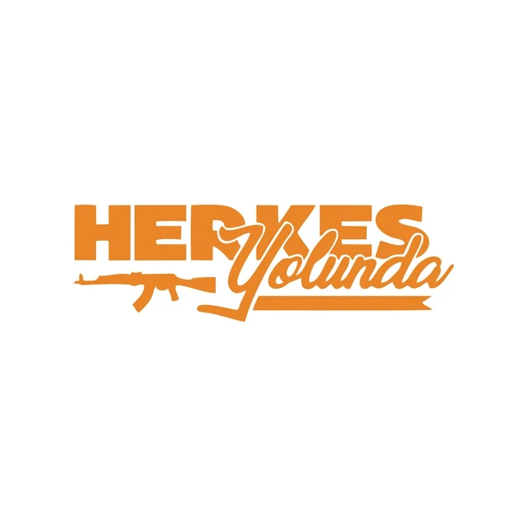 Herkes Yolunda AK-47 Araba Sticker 17x17 Cm Turuncu