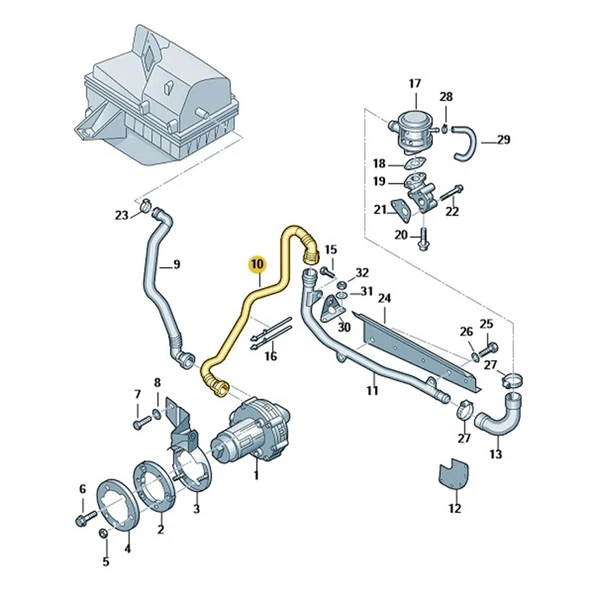Audi A4 1999-2001 1.6 ALZ Motor Sekonder Hava Borusu 3B0131149B - 3
