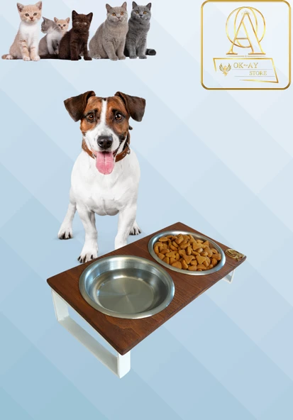 Kedi ve Köpekler İçin Mama ve Su Standı - Yüzde 10 Eğimli, Yüksek Kalite ve Sağlıklı Tasarım ürün görseli