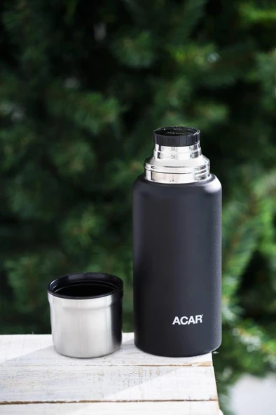 Acar Karat X Serisi Paslanmaz Çelik 0,75 Lt Kamp Termos Siyah TMS-08367 - 2