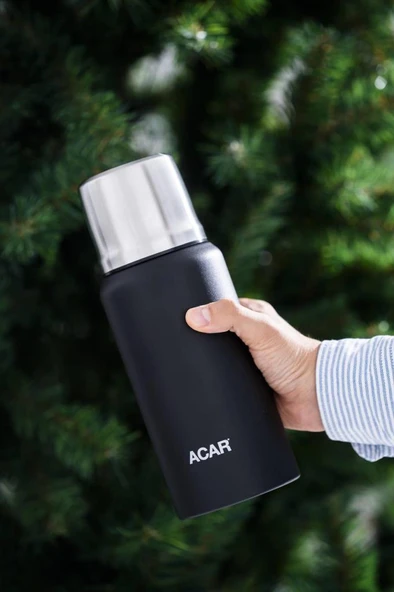 Acar Karat X Serisi Paslanmaz Çelik 0,75 Lt Kamp Termos Siyah TMS-08367