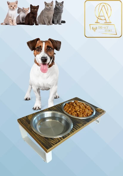 Kedi ve Köpekler İçin Mama ve Su Standı - Yüzde 10 Eğimli, Yüksek Kalite ve Sağlıklı Tasarım ürün görseli 1