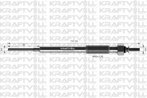 Kraftvoll 05030073 Kızdırma Bujisi 11v Isuzu D-max 2.5-3.0 Dıtd 4x4 8dh 8973260460 ürün görseli 1