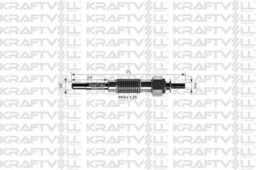 Kraftvoll 05030103 Kızdırma Bujisi 10.5v Mitsubishi Jupıter Perkıns 700 Series 2666a013 ürün görseli 1