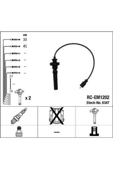 Bujı Kablosu (rc Em1202) Uyumlu Mıtsubıshı Lancer Vıı (4g18) 03 Space Star Mpv (4g13) 98