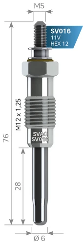 Svac Sv016 Isıtma Kızdırma Bujisi Tm30 Ch62 ürün görseli 1