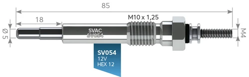 Svac Sv054 Isıtma Kızdırma Bujisi Isuzu Gemını Corsa Kadett 1.7 Gj26Is ürün görseli 1