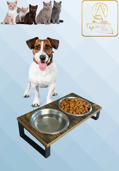 Kedi ve Köpekler İçin Mama ve Su Standı - Yüzde 10 Eğimli, Yüksek Kalite ve Sağlıklı Tasarım ürün görseli 1