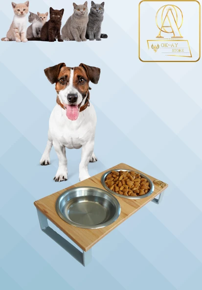 Kedi ve Köpekler İçin Mama ve Su Standı - Yüzde 10 Eğimli, Yüksek Kalite ve Sağlıklı Tasarım ürün görseli