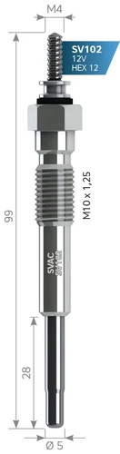 Svac Sv102 Isıtma Kızdırma Bujisi Charade Delta 2.5 11V Ja121To Ja146Da ürün görseli 1