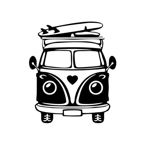 Karavan Araba Sticker  17x17 Cm Siyah ürün görseli