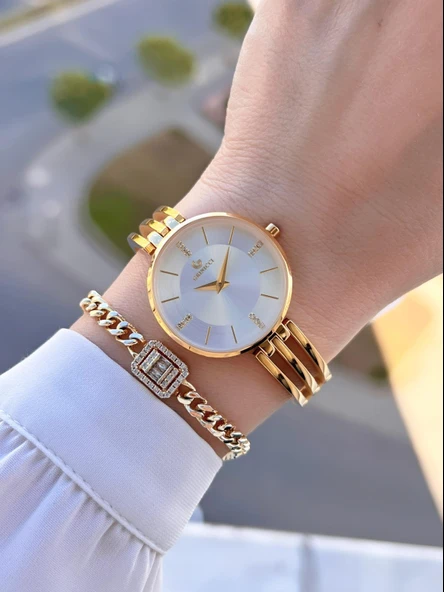 By Revello Grinicci Elite Tasarım 2 Yıl Garantili 5 Atm Suya Dayanıklı Kadın Kol Saati GRC.101.M8 - 2