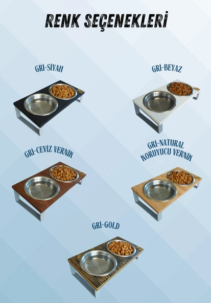 Kedi ve Köpekler İçin Mama ve Su Standı - Yüzde 10 Eğimli, Yüksek Kalite ve Sağlıklı Tasarım - Resim 2