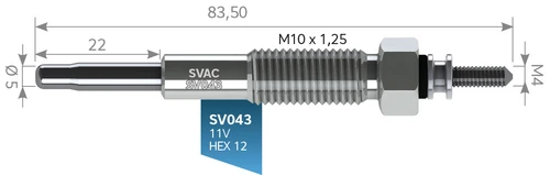 Svac Sv043 Isıtma Kızdırma Bujisi Vitara 2.0 Ranger B2500 Gj1302