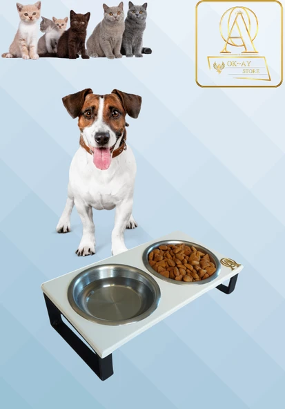 Kedi ve Köpekler İçin Mama ve Su Standı - Yüzde 10 Eğimli, Yüksek Kalite ve Sağlıklı Tasarım ürün görseli