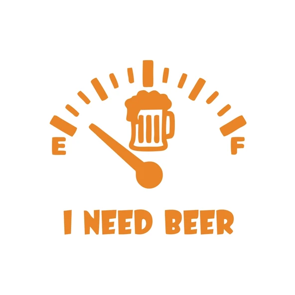 I Need Beer Araba Sticker  17x17 Cm Turuncu