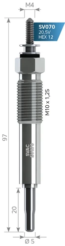 Svac Sv070 Isıtma Kızdırma Bujisi Canter 304 444 Gj54Mı - 1