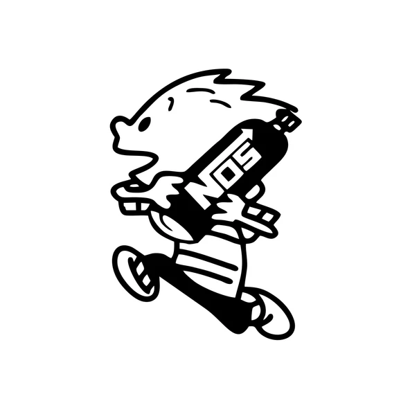 Nos Taşıyan Çocuk Araba Sticker 17x17 Cm Siyah ürün görseli 1