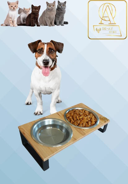 Kedi ve Köpekler İçin Mama ve Su Standı - Yüzde 10 Eğimli, Yüksek Kalite ve Sağlıklı Tasarım ürün görseli