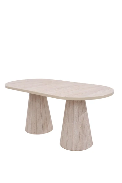 Bohem Travertan Norte Açılır Yemek Masa Sandalye Takımı 90x160cm - 5