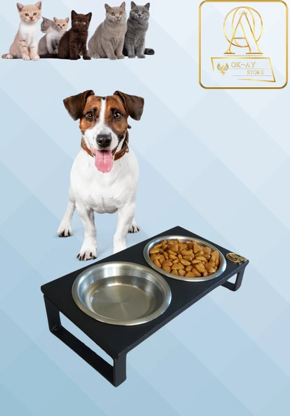 Kedi ve Köpekler İçin Mama ve Su Standı - Yüzde 10 Eğimli, Yüksek Kalite ve Sağlıklı Tasarım ürün görseli 1