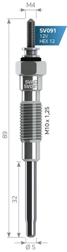 Svac Sv091 Isıtma Kızdırma Bujisi Hiace Hilux 12V Gj114To ürün görseli 1