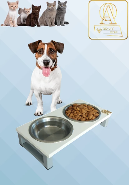 Kedi ve Köpekler İçin Dayanıklı Mama ve Su Standı Sağlıklı ve Şık Tasarım - 1