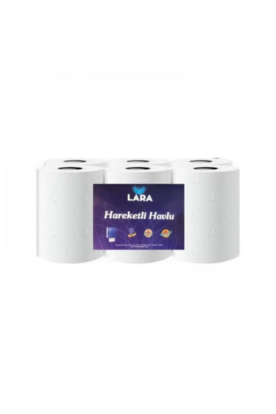 Lara Fotoselli Hareketli Havlu 5 Koli 21 cm Fotoselli Hareketli Kağıt Havlu 30 Rulo
