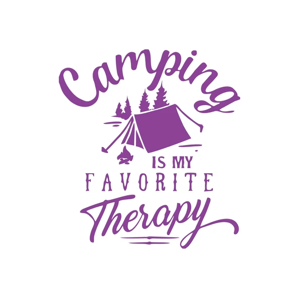 Camp Is My Favorite Therapy Araba Sticker 17x17 Cm Mor ürün görseli