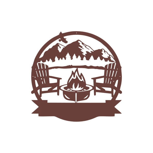 Kamp Araba Stickeri 17x17 Cm Kahverengi ürün görseli