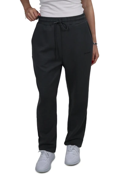 Kadın Modal Kumaş Lastikli Paça Gri Jogger Pantolon