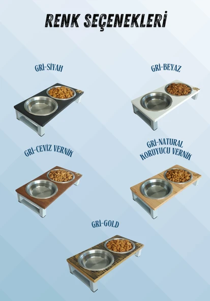 Kedi ve Köpekler İçin Dayanıklı Mama ve Su Standı Sağlıklı ve Şık Tasarım - Resim 2