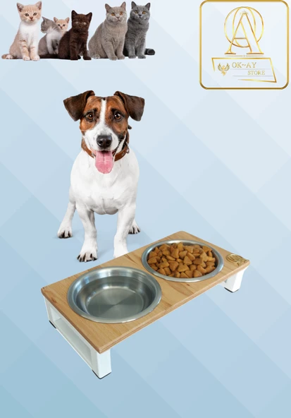 Kedi ve Köpekler İçin Dayanıklı Mama ve Su Standı Sağlıklı ve Şık Tasarım ürün görseli