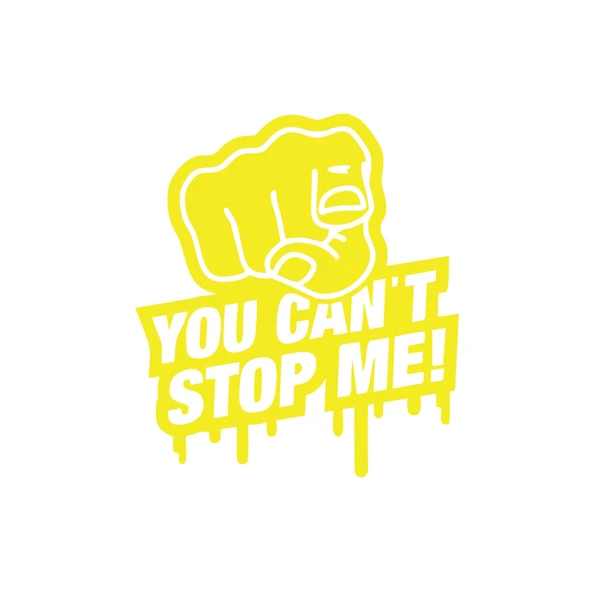 You Cant Stop Me Araba Sticker 17x17 Cm Sarı