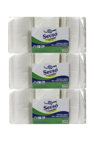 SEVSO 21cm Fotoselli Hareketli Kağıt Havlu (3 Koli 18 Rulo)