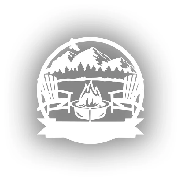 Kamp Araba Stickeri 17x17 Cm Beyaz ürün görseli