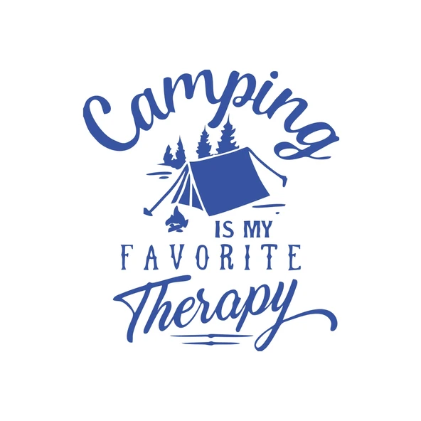 Camp Is My Favorite Therapy Araba Sticker 17x17 Cm Mavi ürün görseli