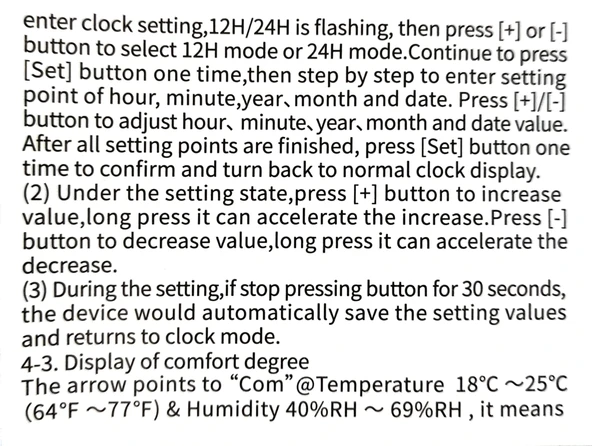LİFE NET Dijital Isı ve Nem Ölçme Termometre Saat & Tarihli Renkli Ekran - Resim 7