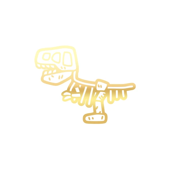 Dinozor Fosil Araba Sticker 17x17 Cm Gold