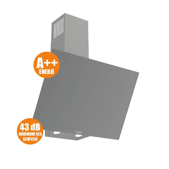 Ferre FLOWART-SILENTART Serisi Gri Set (ED078 + QBL63CPR +D079-SA ) - Döküm Izgara / 67 cm Ocak - 6